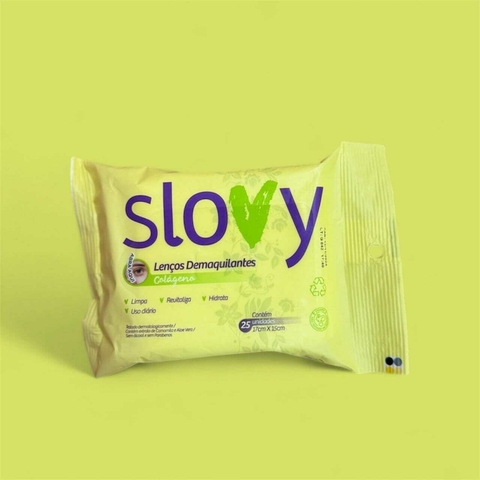 LENÇO DEMAQUILANTE COLÁGENO SLOVY 25 UNIDADES