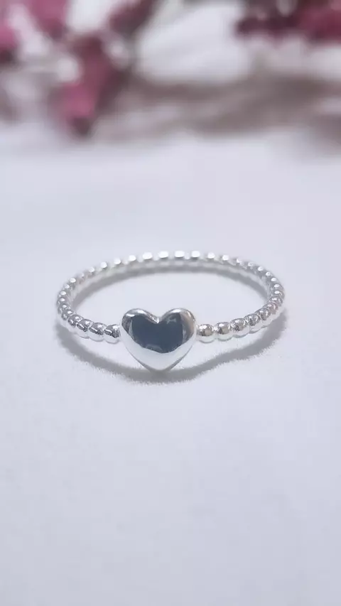 Anillo plata corazón