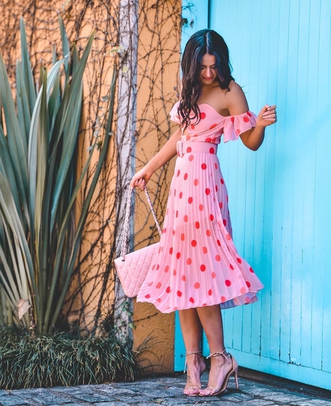 Vestido Poá Ombro a Ombro Poema Hit