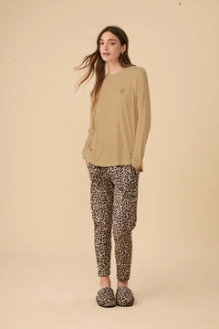 Pijama M/L Print- Tostado