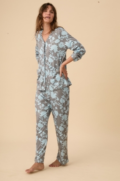 Pijama M/L Florencia- Aguamarina - comprar online