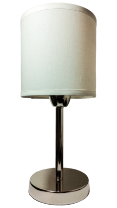 Velador chico cromo con pantalla blanca - comprar online