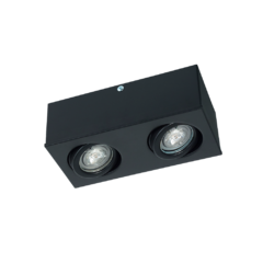 Plafón Dicroico de 2 luces gu10 negro - comprar online