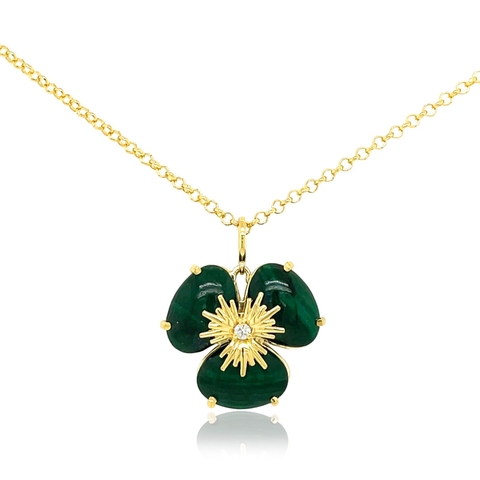 Gargantilha Trevo Malaquita