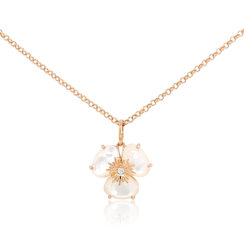 Gargantilha Trevo Madre Pérola