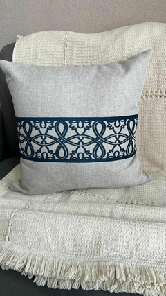 CAPA DE ALMOFADA LINHO AZUL - comprar online