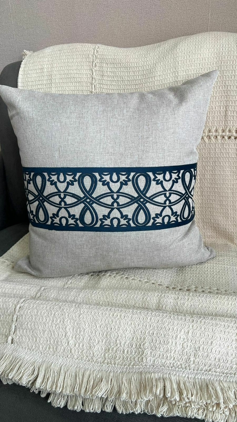 CAPA DE ALMOFADA LINHO AZUL 45x45 - comprar online