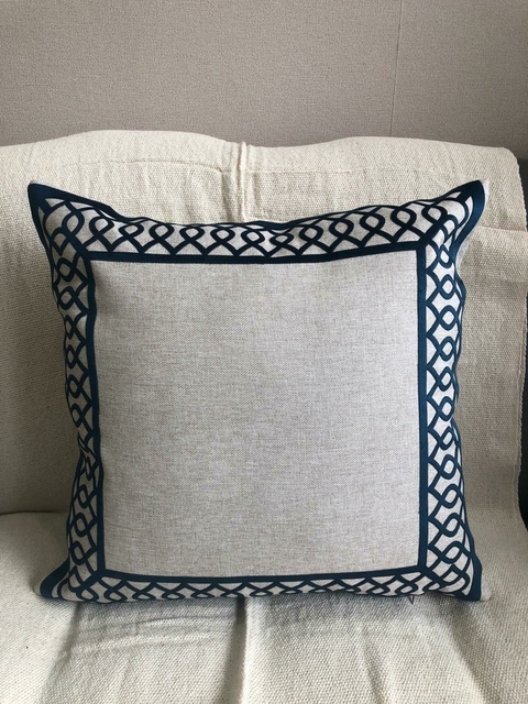 CAPA DE ALMOFADA LINHO AZUL 45x45 - comprar online
