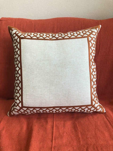 CAPA DE ALMOFADA LINHO TERRACOTA 45x45 - comprar online