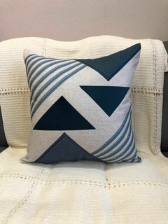 CAPA DE ALMOFADA LINHO AZUL - comprar online