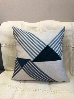 CAPA DE ALMOFADA LINHO AZUL - comprar online