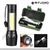 Linterna Mini Tactica Led Recargable Por Usb Con Zoom - 12 CM - comprar online