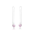 BRINCO FIO PASSANTE CORAÇÃO CRISTAL ROSA