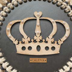 Colgante Corona Perlas fondo gris peltre - comprar online