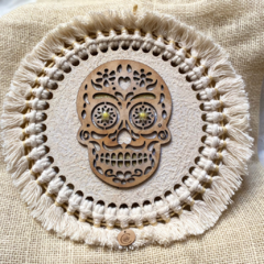 Colgante Calavera fondo textura piedra