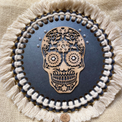 Calavera Fondo Gris Peltre