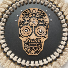 Calavera Fondo Gris Peltre - comprar online