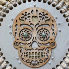 Calavera Fondo Gris celeston - comprar online