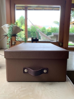 Caja de cuero decorativa MARRÓN - comprar online