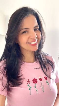 Tshirt Floresça Rosa