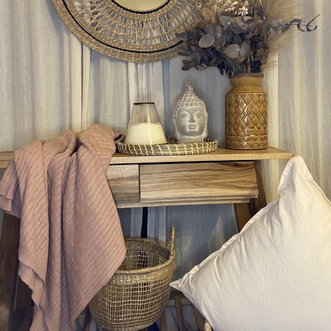 Manta Tejido Fino Rosa