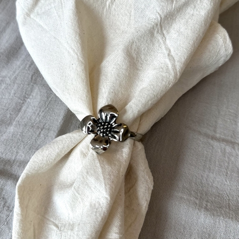 Set X6 Servilleteros Flower Plata