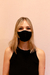 Mascarilla Lisa Negra / Adulta / Tiras Finas