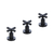 Griferia Hidromet Bidet Sun Cruz Black 3 Orificios