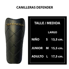 PAR CANILLERA DEFENDER NEGRA (05C00610) - BE SPORT