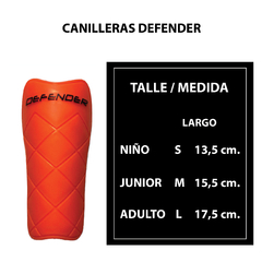 PAR CANILLERA DEFENDER NARANJA (05C00655) - BE SPORT