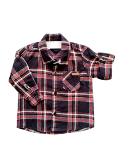 CAMISA XADREZ PRETO E VERMELHO