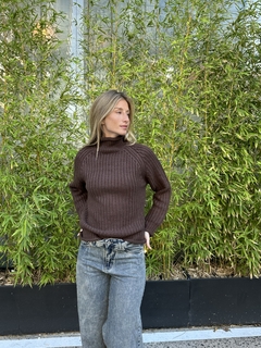 Sweater polera lana chocolate - comprar online