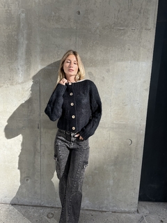 Sweater cuello ancho black - comprar online