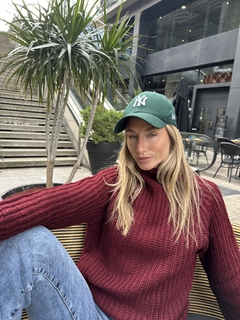Sweater polera lana bordo - comprar online