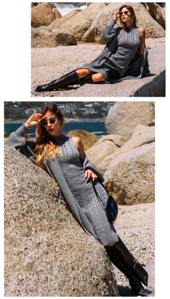 Vestido Tricot Gola Alta ANA GONÇALVES - Loja Pele Crua