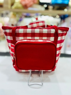 CESTA PIC NIC XADREZ VERMELHO