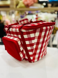 CESTA PIC NIC XADREZ VERMELHO - loja online