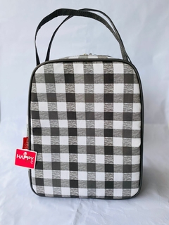 Porta Garrafa para Pic Nic Xadrez Preto e Branco