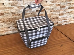 CESTA PIC NIC XADREZ CINZA