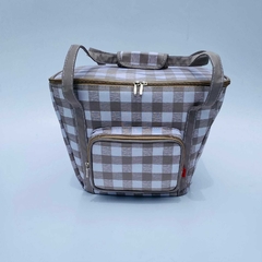 CESTA DE PIC NIC XADREZ BEGE - comprar online