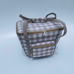 CESTA DE PIC NIC XADREZ BEGE