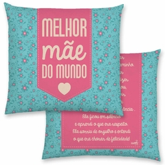 Capa de Almofada Quadrada Melhor Mãe do Mundo