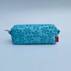 Necessaire Básico Floral Turquesa