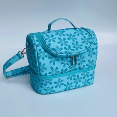 Lancheira Térmica Dupla Floral Turquesa