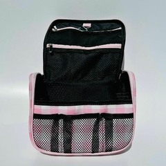 NECESSAIRE VIAGEM XADREZ ROSA - loja online