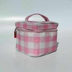 NECESSAIRE BOX XADREZ ROSA - Happy Bee