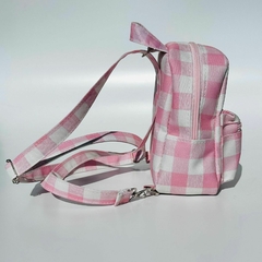 MINI MOCHILA XADREX ROSA - Happy Bee