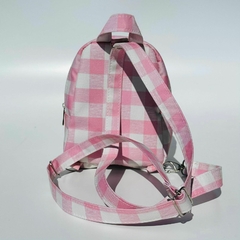 MINI MOCHILA XADREX ROSA - loja online