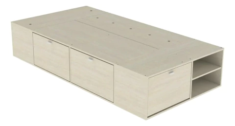 CAMA BOX 1 PL Y MEDIA (1 m x 2 mts)