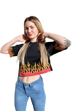 Remera Top Flames Talle S/M/L - GREEN GOBLIN STORE